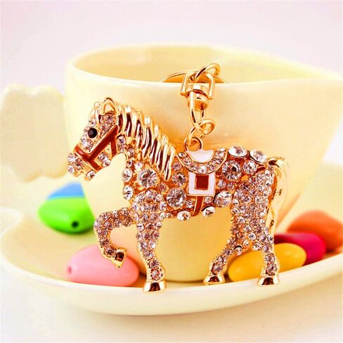 Bestdays Crystal Key Ring Rhinestone Horse Keychain for Women and Men, Animal Purse Charm Pendant for Handbags, Wallets, and Bags in Saudi Arabia
