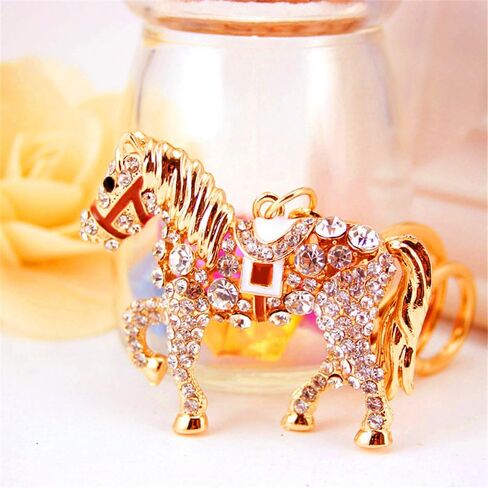 Bestdays Crystal Key Ring Rhinestone Horse Keychain for Women and Men, Animal Purse Charm Pendant for Handbags, Wallets, and Bags in Saudi Arabia