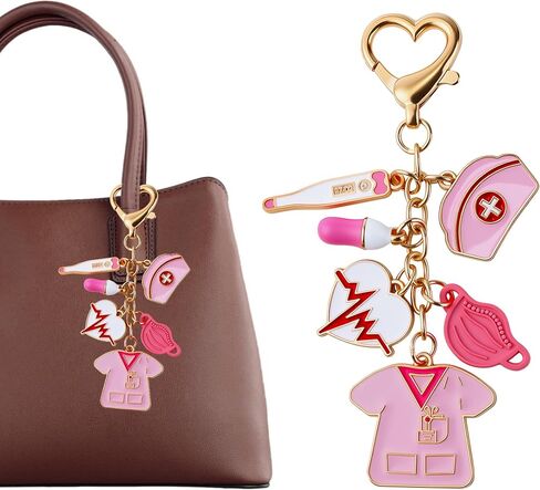 Nurse Keychain Gifts for Women, Pink Nurse Accessories, Nurse Bag Charms for Nurses Day & Graduation in Saudi Arabia