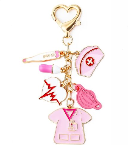 Nurse Keychain Gifts for Women, Pink Nurse Accessories, Nurse Bag Charms for Nurses Day & Graduation in Saudi Arabia