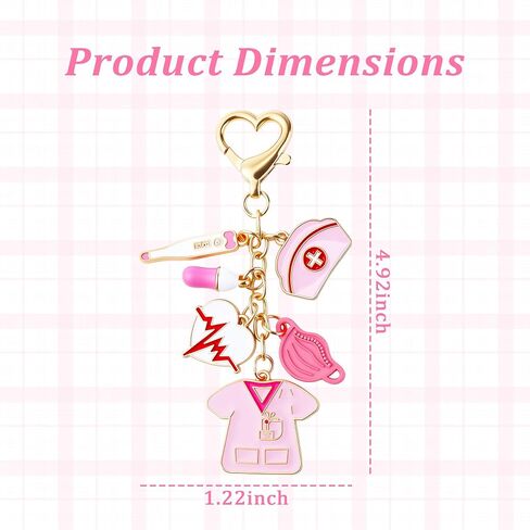 Nurse Keychain Gifts for Women, Pink Nurse Accessories, Nurse Bag Charms for Nurses Day & Graduation in Saudi Arabia