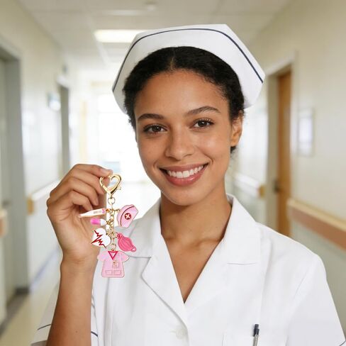 Nurse Keychain Gifts for Women, Pink Nurse Accessories, Nurse Bag Charms for Nurses Day & Graduation in Saudi Arabia
