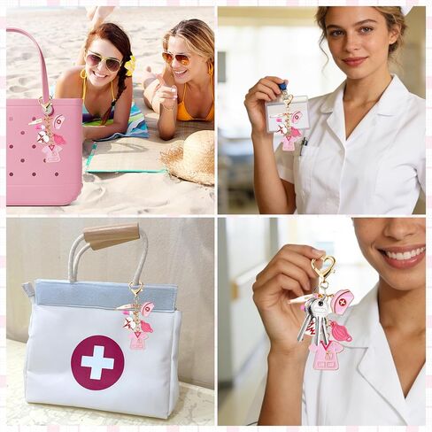 Nurse Keychain Gifts for Women, Pink Nurse Accessories, Nurse Bag Charms for Nurses Day & Graduation in Saudi Arabia