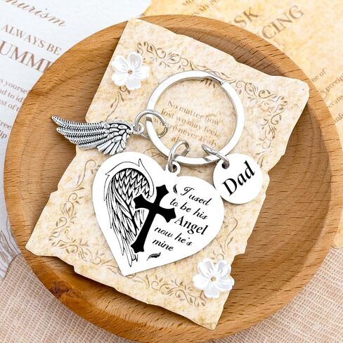【Bereaved Fathers Day Gifts】 Memorial Gifts for Loss of Dad Memorial Keychain In Memory of Dad Gifts for Women Men Loss of Father Sympathy Gift for Someone Who Lost Their Dads in Saudi Arabia