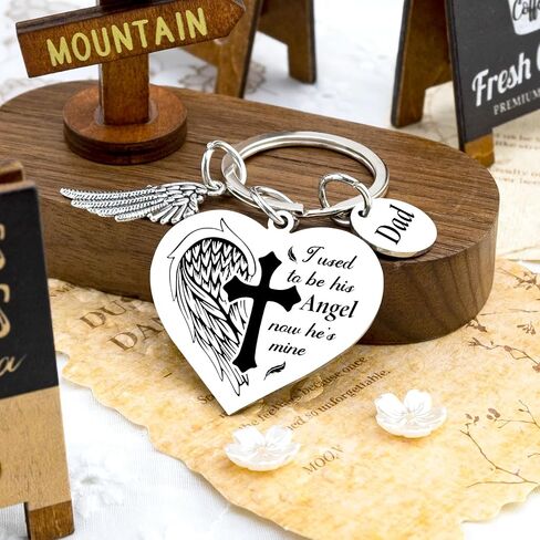 【Bereaved Fathers Day Gifts】 Memorial Gifts for Loss of Dad Memorial Keychain In Memory of Dad Gifts for Women Men Loss of Father Sympathy Gift for Someone Who Lost Their Dads in Saudi Arabia