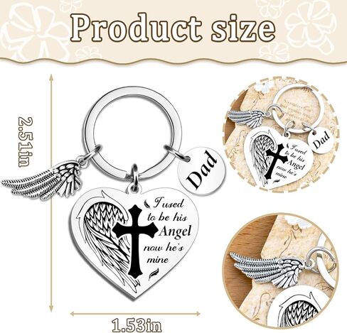 【Bereaved Fathers Day Gifts】 Memorial Gifts for Loss of Dad Memorial Keychain In Memory of Dad Gifts for Women Men Loss of Father Sympathy Gift for Someone Who Lost Their Dads in Saudi Arabia