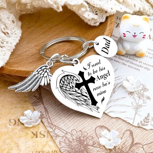 【Bereaved Fathers Day Gifts】 Memorial Gifts for Loss of Dad Memorial Keychain In Memory of Dad Gifts for Women Men Loss of Father Sympathy Gift for Someone Who Lost Their Dads in Saudi Arabia