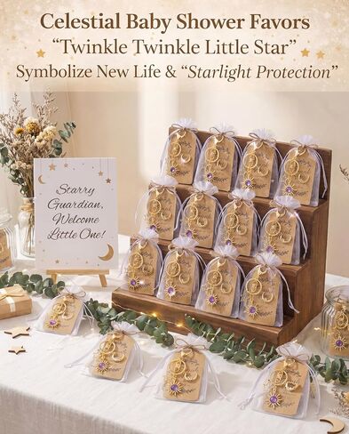 Nosiny 20 Sets Sun Star Moon Gold Keychain Gifts Bulk with Thank You Tags Organza Bags 2k Aesthetic Boho Hippie Keychain Party Favor for Baby Shower Birthday Party in Kuwait