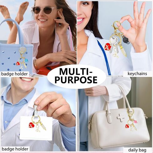 Nurses Gifts for Women, Keychain Nurse Charms Essentials Accessories for Tote Bag/Purse Nurses Week Graduation Gifts in Saudi Arabia