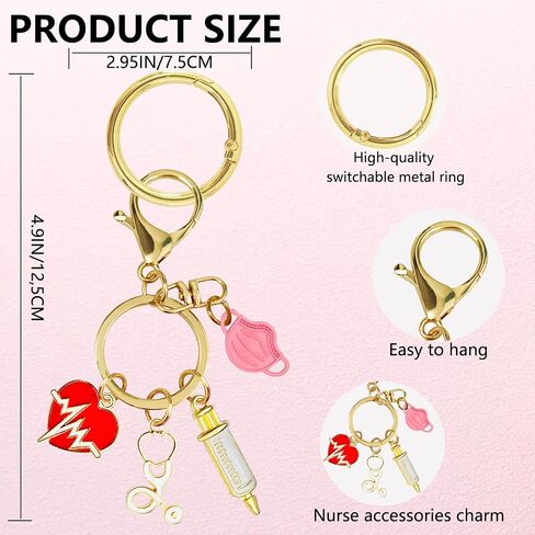 Nurses Gifts for Women, Keychain Nurse Charms Essentials Accessories for Tote Bag/Purse Nurses Week Graduation Gifts in Saudi Arabia