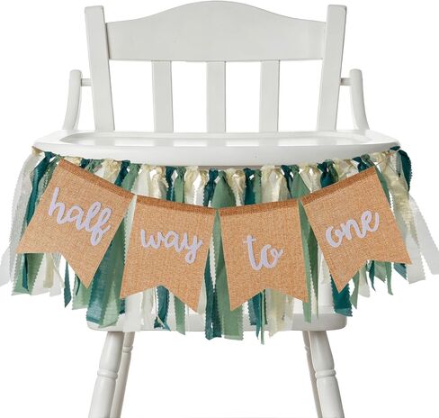 Goose Half Birthday Highchair Banner - Goose 1/2 Birthday Highchair Banner for Baby Girl,6 Month Birthday Decorations for Girl, 6 Month Milestone Cake Smash Photo Prop in Saudi Arabia