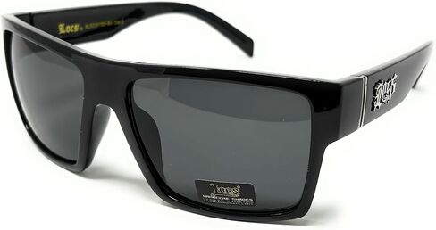 LOCS Hardcore Shades Oversize Stylish Square Frame Sunglasses, Black Frame with Gray Lenses in Kuwait