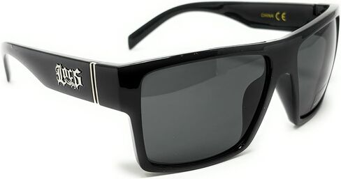 LOCS Hardcore Shades Oversize Stylish Square Frame Sunglasses, Black Frame with Gray Lenses in Kuwait