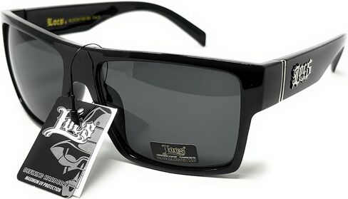 LOCS Hardcore Shades Oversize Stylish Square Frame Sunglasses, Black Frame with Gray Lenses in Kuwait