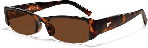 VANLINKER Retro Rectangle Sunglasses for Women 90s Y2K Half Frame Shades Trendy Slim Narrow Fashion Sun Glasses VL9921 in Kuwait