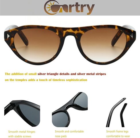 Onrtry Retro Oval Sunglasses for Women Men Small Cat Eye Sun Glasses Vintage Narrow Shades in Saudi Arabia