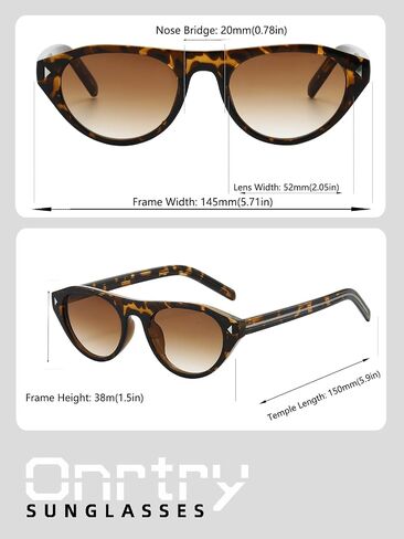 Onrtry Retro Oval Sunglasses for Women Men Small Cat Eye Sun Glasses Vintage Narrow Shades in Saudi Arabia