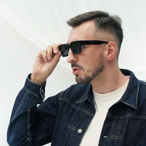 Plant-Based Bio-Acetate Square Sunglasses for Women & Men, Polarized UV400, Lightweight Eco-Friendly in Kuwait