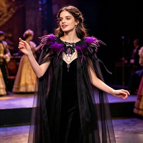 Women's Gothic Feather Tulle Cape, Peacock Feather Collar Cloak, Halloween Vampire Costume Masquerade Party Cosplay in Saudi Arabia