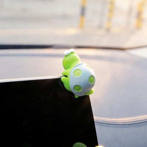 YGMONER 4Pcs Cute Resin Tortoise Figurines for Car Dashboard – Mini Turtle Ornaments for Car Monitor Decor, Small Animal Statue with Adhesive Stickers in Kuwait