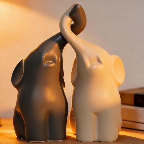 Blue Thai Couple Elephants Figurines Statues Elephant with Trunk Up Gifts for Desktop Decoration Home Crafts Ornament in Saudi Arabia