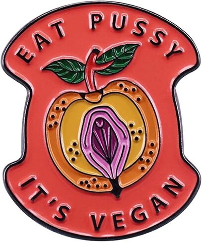 Eat Pussy It's Vegan Vagina Feminist Enamel Brooch Uterus Flower Pins Badge Lapel Pins Alloy Metal Fashion Jewelry Accessories Gifts For Friends in Saudi Arabia