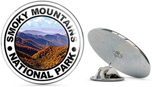 Round Smokey Mountains National Park (Hike Hiking Great) Metal 0.75" Lapel Hat Pin Tie Tack Pinback in Saudi Arabia