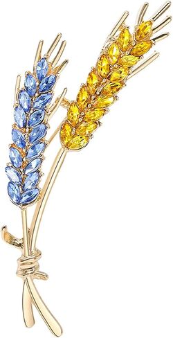 Elegant Wheat Sheaf Brooch Pin Exquisite Wheat Ear Lapel Pin Embellished with Sparkling Stones for Women Girls in Saudi Arabia