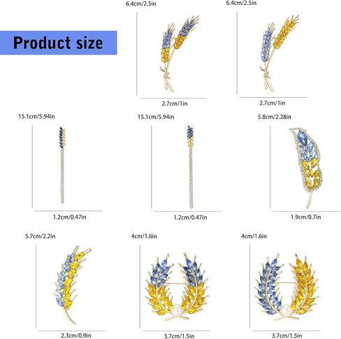 Elegant Wheat Sheaf Brooch Pin Exquisite Wheat Ear Lapel Pin Embellished with Sparkling Stones for Women Girls in Saudi Arabia