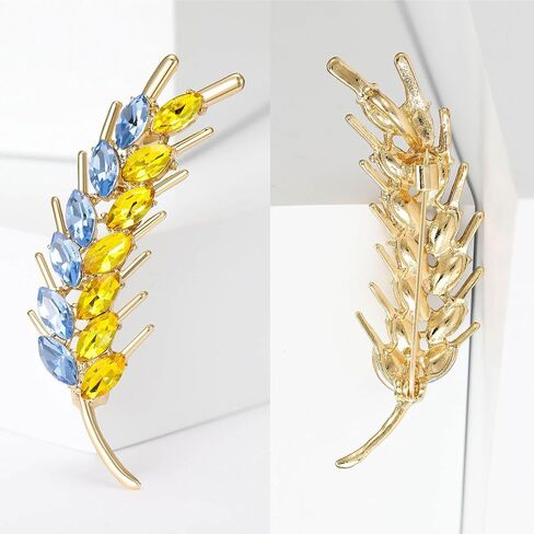 Elegant Wheat Sheaf Brooch Pin Exquisite Wheat Ear Lapel Pin Embellished with Sparkling Stones for Women Girls in Saudi Arabia