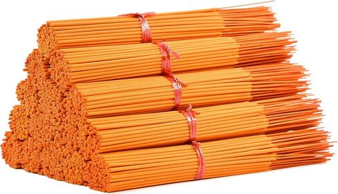 10000 Unscented (Orange) Incense Sticks 11" Bulk Wholesale - 100% Natural Joss and Bamboo Punk Blanks - Great for DIY Aromatherapy Incense Making. in Kuwait