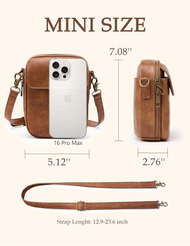 Yarnic Small Messenger Bag & Cell Phone Purse for Women(Brown) in Saudi Arabia