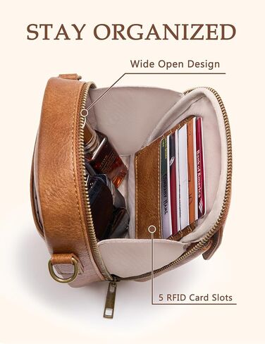 Yarnic Small Messenger Bag & Cell Phone Purse for Women(Brown) in Saudi Arabia