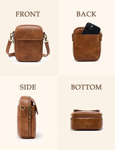 Yarnic Small Messenger Bag & Cell Phone Purse for Women(Brown) in Saudi Arabia