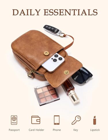 Yarnic Small Messenger Bag & Cell Phone Purse for Women(Brown) in Saudi Arabia
