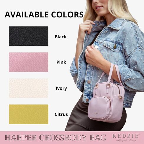 KEDZIE Harper Crossbody Bag Vegan Leather Small Shoulder Purse with Adjustable Strap in Saudi Arabia