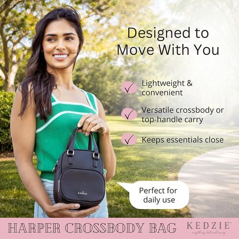 KEDZIE Harper Crossbody Bag Vegan Leather Small Shoulder Purse with Adjustable Strap in Saudi Arabia