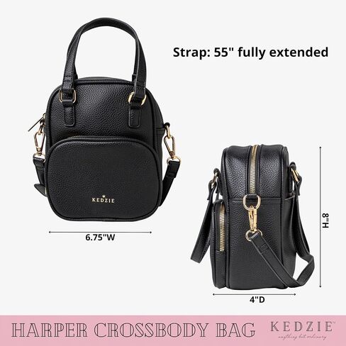 KEDZIE Harper Crossbody Bag Vegan Leather Small Shoulder Purse with Adjustable Strap in Saudi Arabia