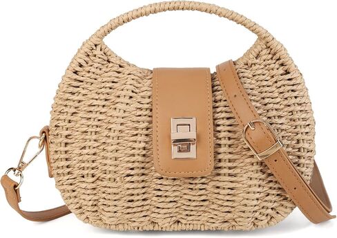 Gladdon Small Woven Straw Crossbody Handbag for Women Boho Style with Adjustable Strap in Saudi Arabia