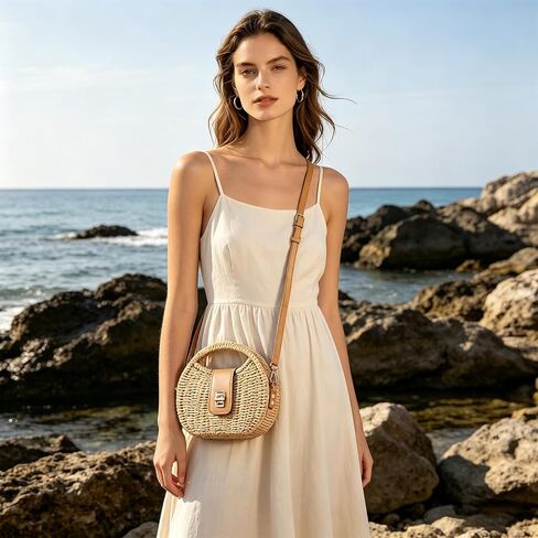 Gladdon Small Woven Straw Crossbody Handbag for Women Boho Style with Adjustable Strap in Saudi Arabia