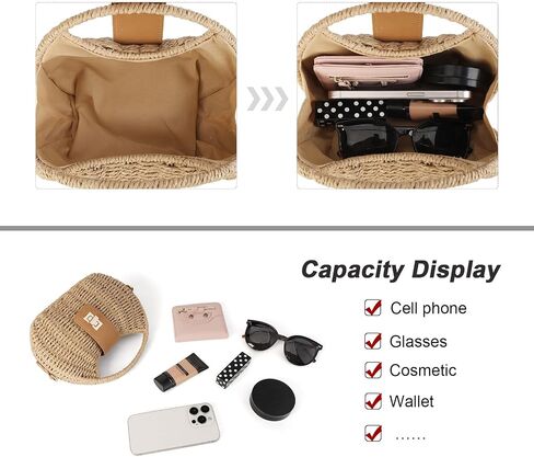 Gladdon Small Woven Straw Crossbody Handbag for Women Boho Style with Adjustable Strap in Saudi Arabia