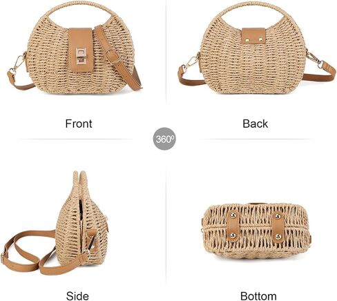 Gladdon Small Woven Straw Crossbody Handbag for Women Boho Style with Adjustable Strap in Saudi Arabia