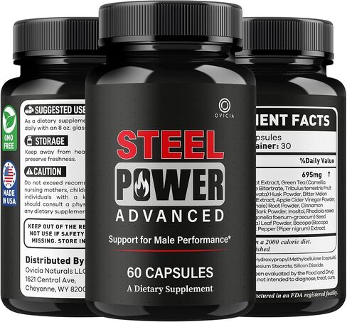 (3 Pack) Steel Power - Steel Power Pills All Natural Maximum Strength, Daily SteelPower Capsules Premium Advanced Support Formula for Overall Health & General Wellness, 180 Capsules for 3 Months in Saudi Arabia