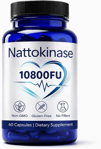 Nattokinase 10800 FU, Ultimate Nattokinase Supplement 10,800 Fu Organic, Natural Support Heart Health, Vegan, Gluten Free, 60 Capsules in Saudi Arabia