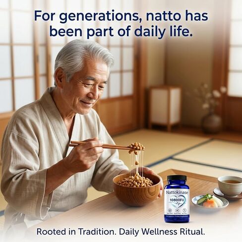 Nattokinase 10800 FU, Ultimate Nattokinase Supplement 10,800 Fu Organic, Natural Support Heart Health, Vegan, Gluten Free, 60 Capsules in Saudi Arabia