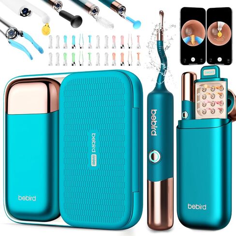 BEBIRD R1+ Ear Wax Removal Tool with Inspection Kit, Ear Cleaner with 300W Ear Camera, 1080P Ear Scope Otoscope, 7 Replacement Tips for Ear Pick, Safer Detachable Ear Scoop for Earwax Removal in Kuwait