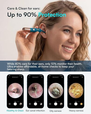 BEBIRD R1+ Ear Wax Removal Tool with Inspection Kit, Ear Cleaner with 300W Ear Camera, 1080P Ear Scope Otoscope, 7 Replacement Tips for Ear Pick, Safer Detachable Ear Scoop for Earwax Removal in Kuwait