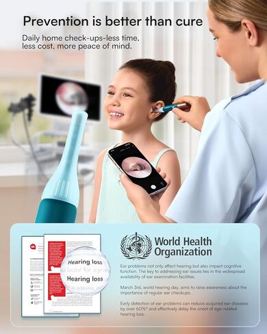 BEBIRD R1+ Ear Wax Removal Tool with Inspection Kit, Ear Cleaner with 300W Ear Camera, 1080P Ear Scope Otoscope, 7 Replacement Tips for Ear Pick, Safer Detachable Ear Scoop for Earwax Removal in Kuwait