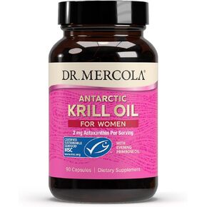 Dr. Mercola, Antarctic Krill Oil for Women with Evening Primrose Oil, 90 Servings (270 Capsules),Source of Omega 3 Fatty Acids, MSC Certified, Non GMO, Soy-Free, Gluten Free in Saudi Arabia