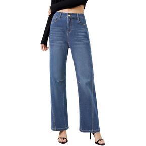 Metietila Women’s Baggy Jeans High Waisted Wide Leg Jeans Patch Pocket Stretch Denim Pants Casual Comfort in Saudi Arabia